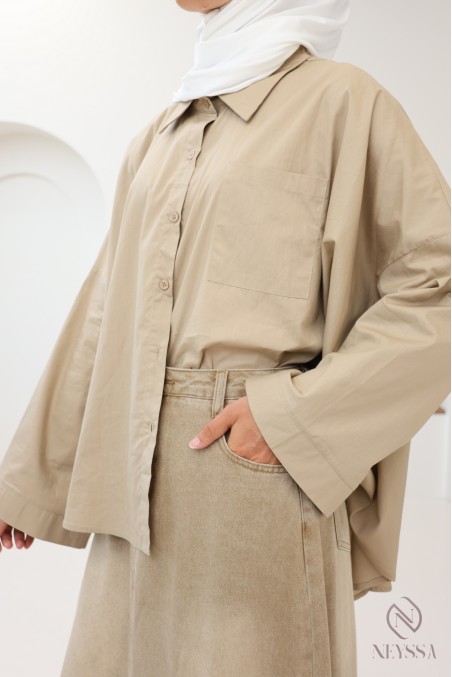 Long, loose-fitting flared skirt without slits, ideal for hijabi women