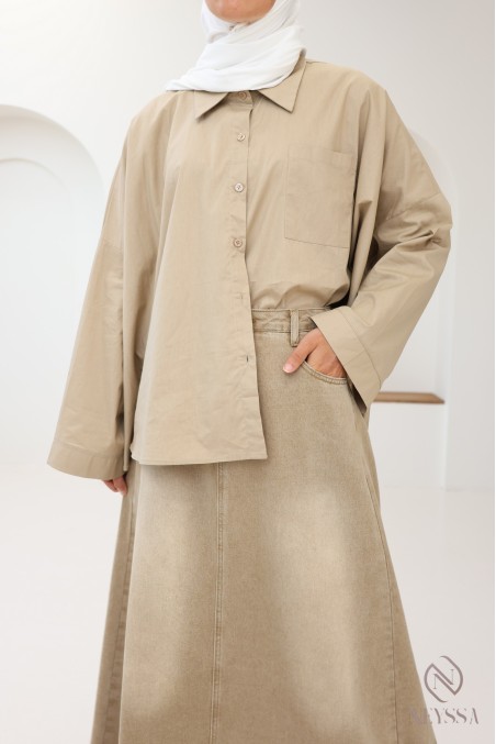 Long, loose-fitting flared skirt without slits, ideal for hijabis