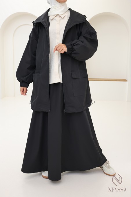 2-teiliges Windschutz-Set, Kapuzenjacke + weiter Rock