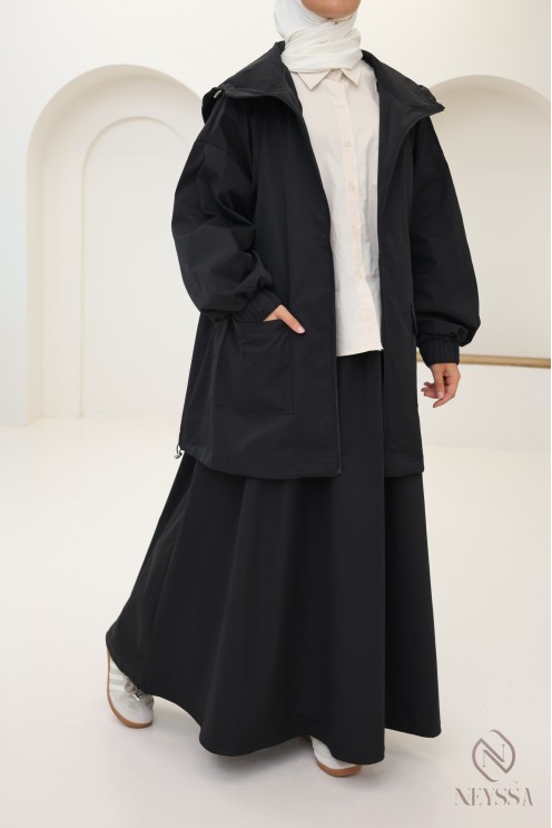 Ensemble coupe vent , veste à capuche + jupe ample