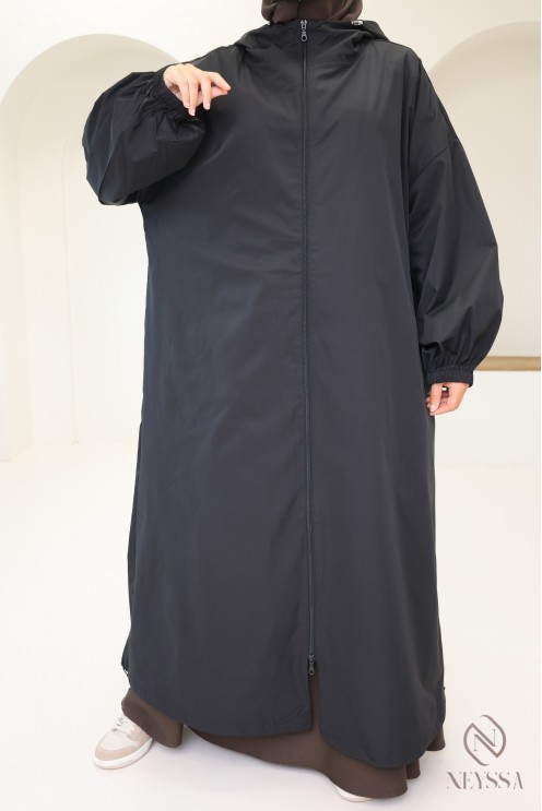 Lange, wasserabweisende Parka-Jacke, Jacke mit Kapuze für Hijabi
