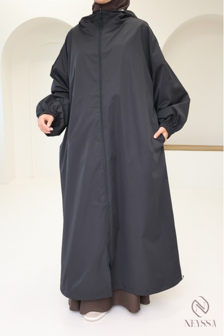 Lange, wasserabweisende Parka-Jacke, Jacke mit Kapuze für Hijabi