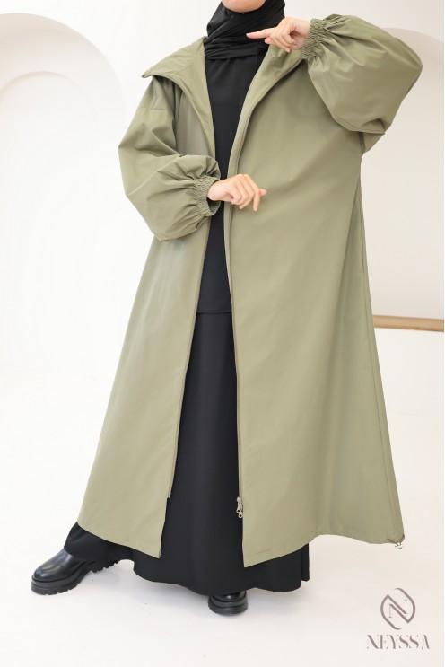 Veste oversize extra longue tissu hydrofuge idéal temps pluvieux