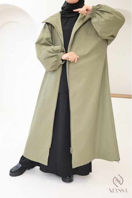 Veste oversize extra longue tissu hydrofuge idéal temps pluvieux