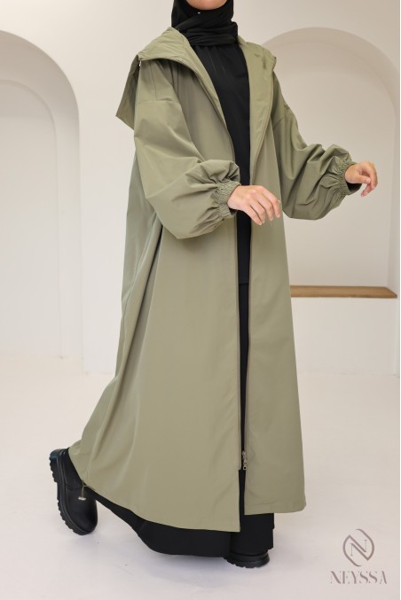 Veste oversize extra longue tissu hydrofuge idéal temps pluvieux