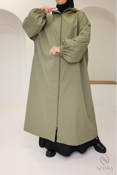 Extra lange Oversize-Jacke aus wasserabweisendem Stoff