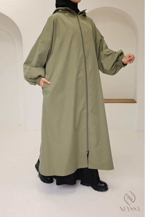 Veste oversize extra longue tissu hydrofuge idéal temps pluvieux