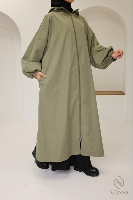 Veste oversize extra longue tissu hydrofuge idéal temps pluvieux
