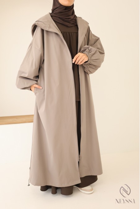 Langer Parka mit Kapuze, wasserabweisend und für Hijabis geeignet