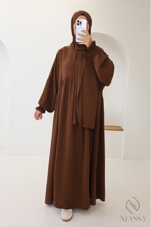 Abaya de prière hijab intégré en jazz, femme musulmane, ramadan 2025