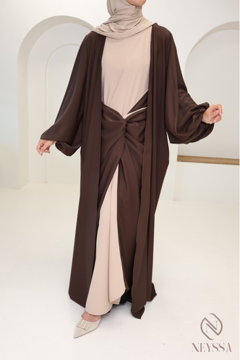 Zweiteilige Abaya-Kimono-Kombination für verschleierte Frauen, Hijabi-Outfit
