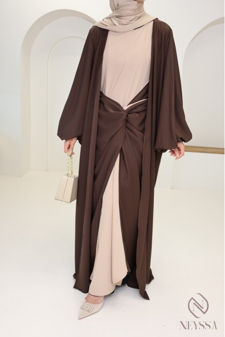 Zweiteilige Abaya-Kimono-Kombination für verschleierte Frauen, Hijabi-Outfit