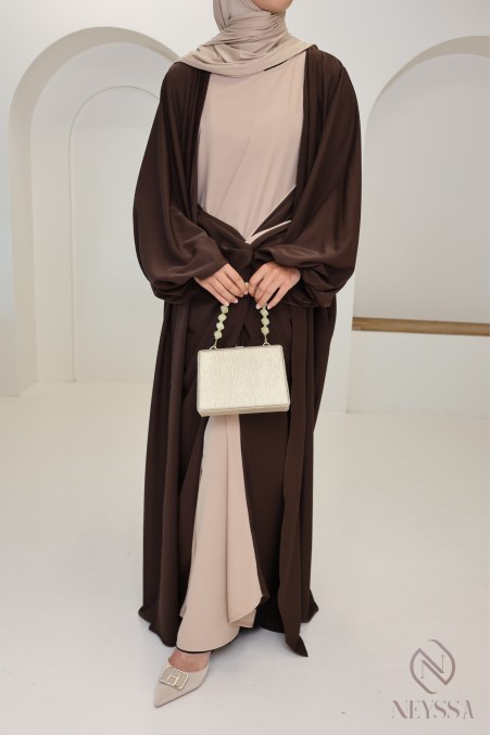 Zweiteilige Abaya-Kimono-Kombination für verschleierte Frauen, Hijabi-Outfit