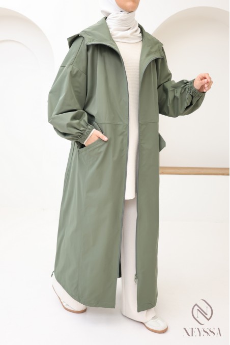 Parka manteau femme oversize moderne avec poches et grande capuches