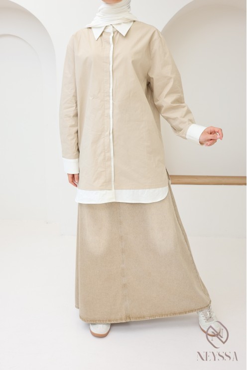 Two-tone cotton shirt neyssa