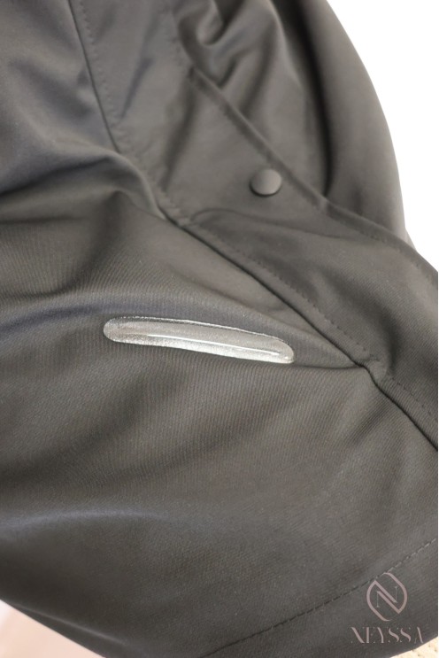 Parka mi longue noir pour femme hijabi tendance, tissu hydrofuge