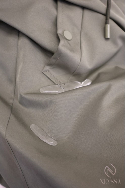 Mittellange Parka-Jacke in Khaki mit geradem Schnitt, für den Herbst