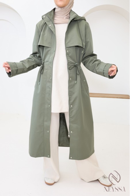 Hijabi-Parka für Damen mit abnehmbarer Kapuze, wasserabweisender Stoff