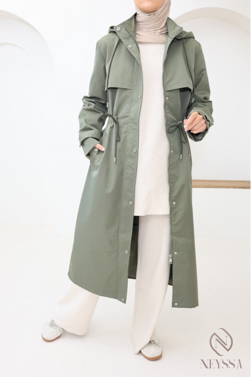 Hijabi-Parka für Damen mit abnehmbarer Kapuze, wasserabweisender Stoff