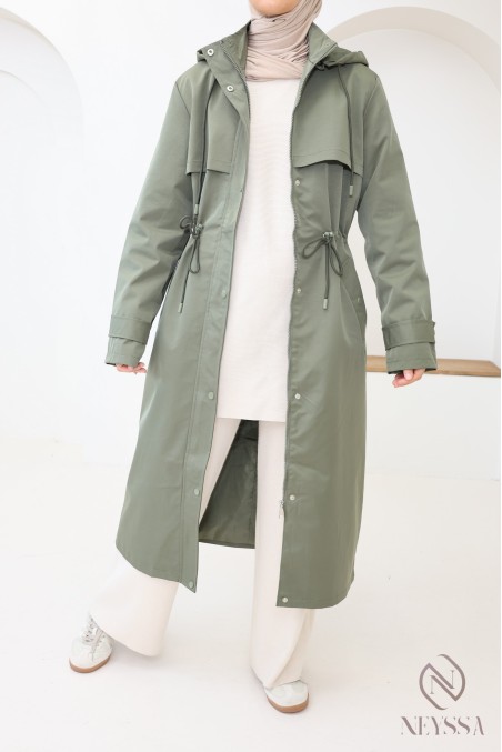 Hijabi-Parka für Damen mit abnehmbarer Kapuze, wasserabweisender Stoff