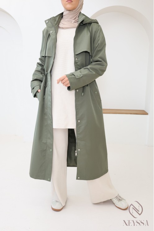 Hijabi-Parka für Damen mit abnehmbarer Kapuze, wasserabweisender Stoff