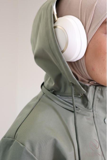 Hijabi women's parka with removable hood, water-repellent fabric