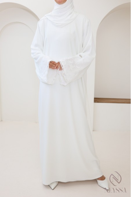 Dubai bridal abaya, hooded cape with nidah underdress