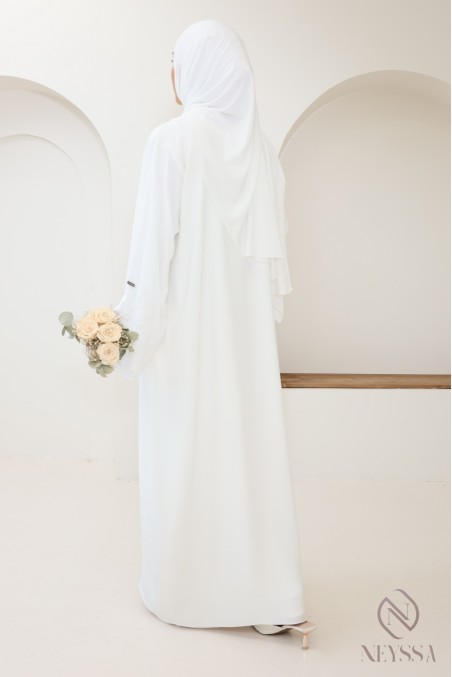Hochzeits-Abaya Dubai, Kapuzenumhang mit Unterkleid in Nidah