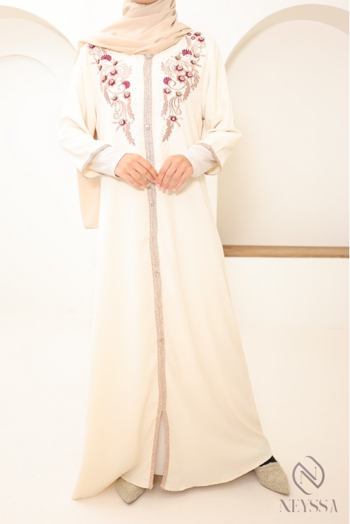 Gandoura pour maison avec sfifa et broderie pour femme hijabi tendance