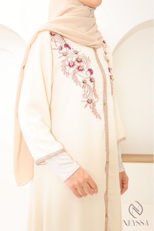 Gandoura for home wear with sfifa and embroidery trendy hijabi women