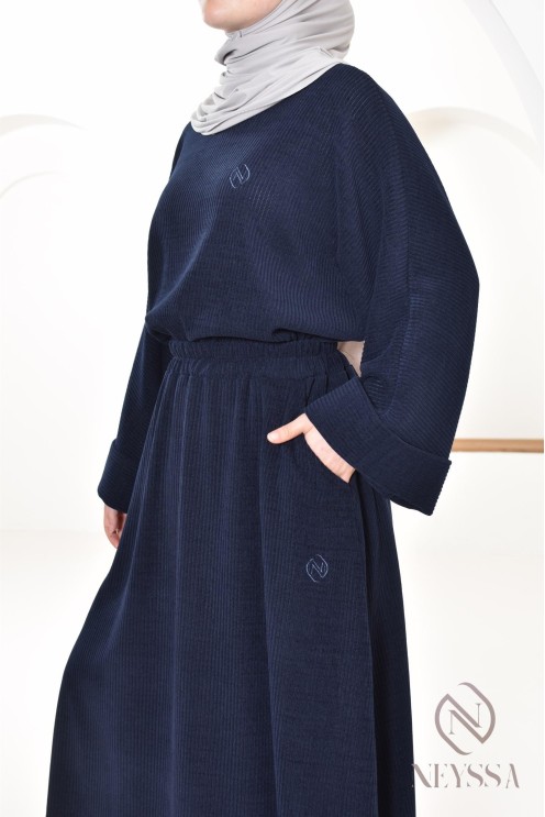 ensemble jupe en velours côtelé pour femme voilée, coupe modeste
