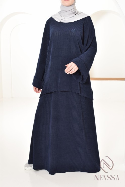 Ensemble aus Cordrock für verschleierte Frauen, bescheidener Schnitt.