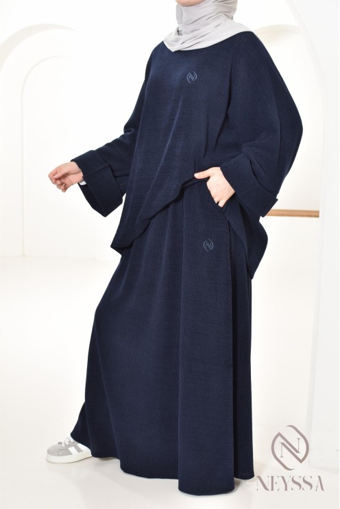 Ensemble aus Cordrock für verschleierte Frauen, bescheidener Schnitt.
