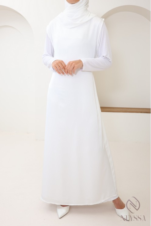 Sous robe sans manches effet satin idéale à porter pour ses kimono