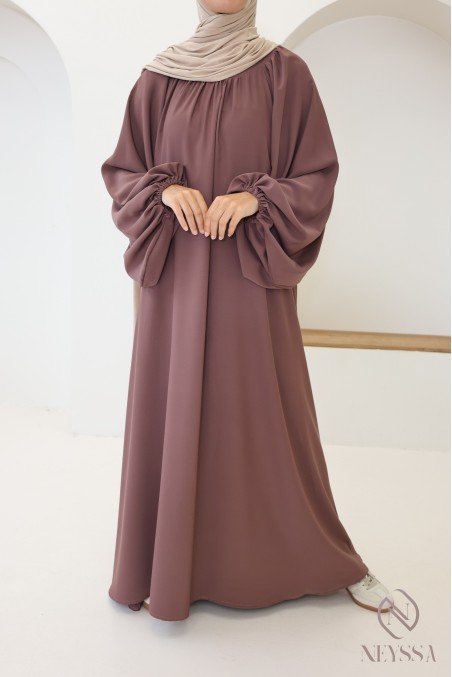 Ausgestellte Abaya mit Ballonärmeln und weitem Hijabi-Schnitt