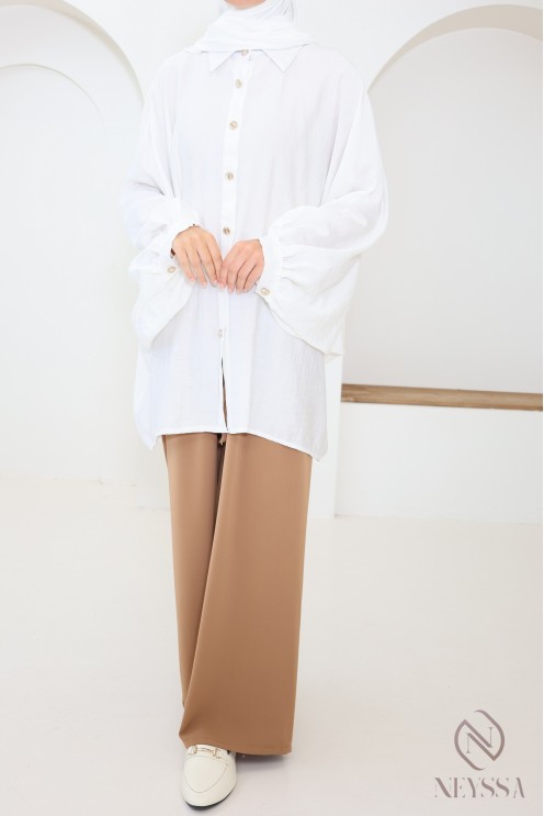 Pantalon palazzo coupe ample pour femme hijabi tendance soie de medine