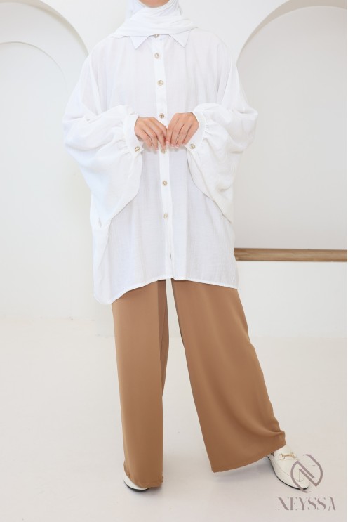 Pantalon palazzo coupe ample pour femme hijabi tendance soie de medine