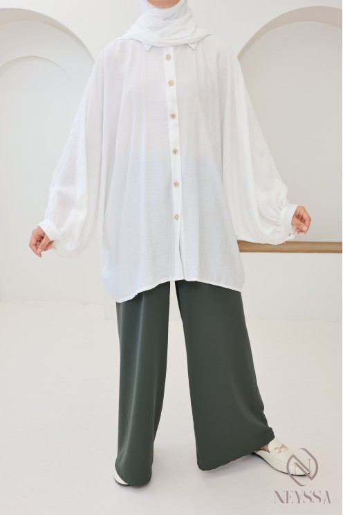 Pantalon palazzo coupe ample pour femme hijabi tendance soie de medine