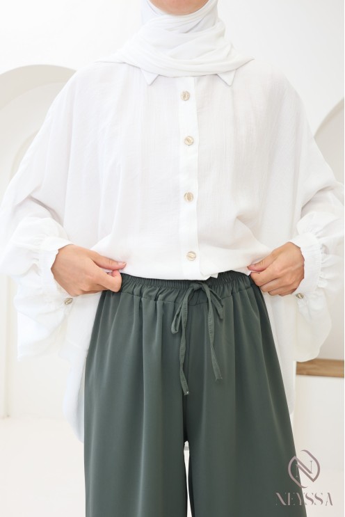 Pantalon palazzo coupe ample pour femme hijabi tendance soie de medine