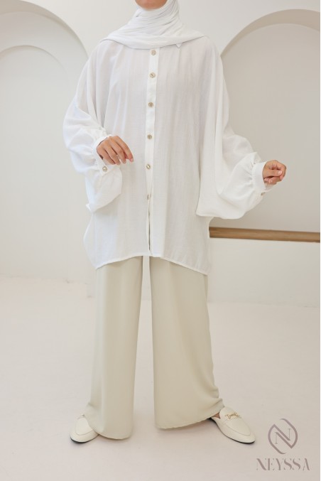 Pantalon palazzo coupe ample pour femme hijabi tendance soie de medine