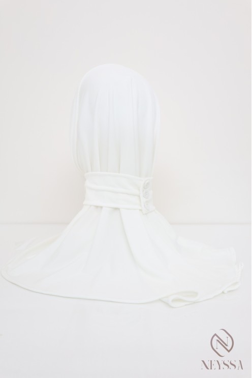 Cagoule hijab à boutons en jersey premium, avec motif en perles