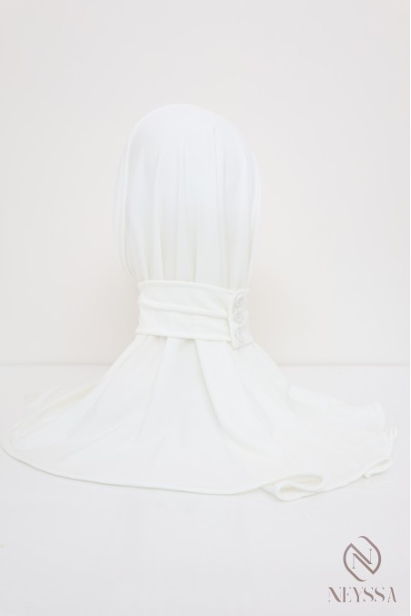 Cagoule hijab à boutons en jersey premium, avec motif en perles