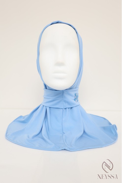 Cagoule hijab à boutons en jersey premium, avec motif en perles