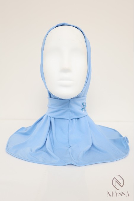 Cagoule hijab à boutons en jersey premium, avec motif en perles