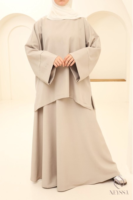 2-piece tunic + long skirt set for modest women
