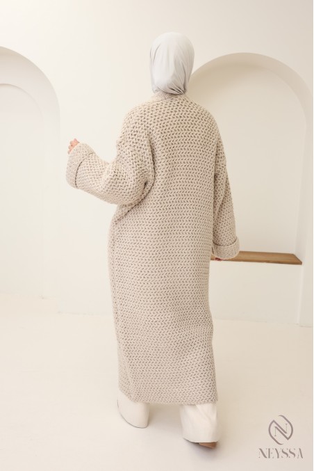 Langer, trendiger Cardigan für Damen, grob gestrickte Strickjacke