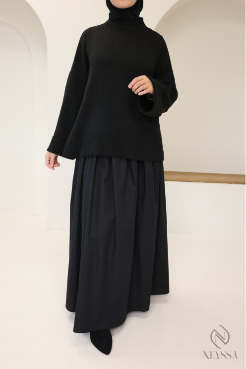 Pull en maille douce idéal pour l'hiver femme, manches revers