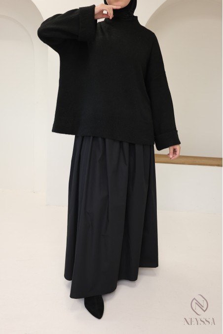 Pull en maille douce idéal pour l'hiver femme, manches revers