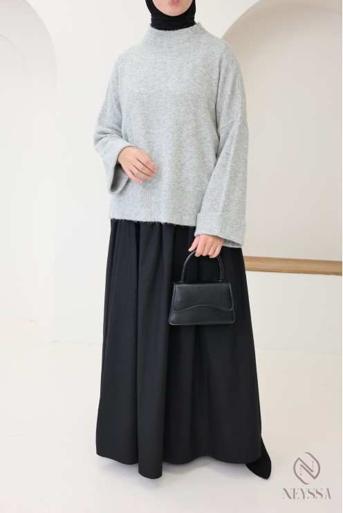 Pull en maille douce idéal pour l'hiver femme, manches revers