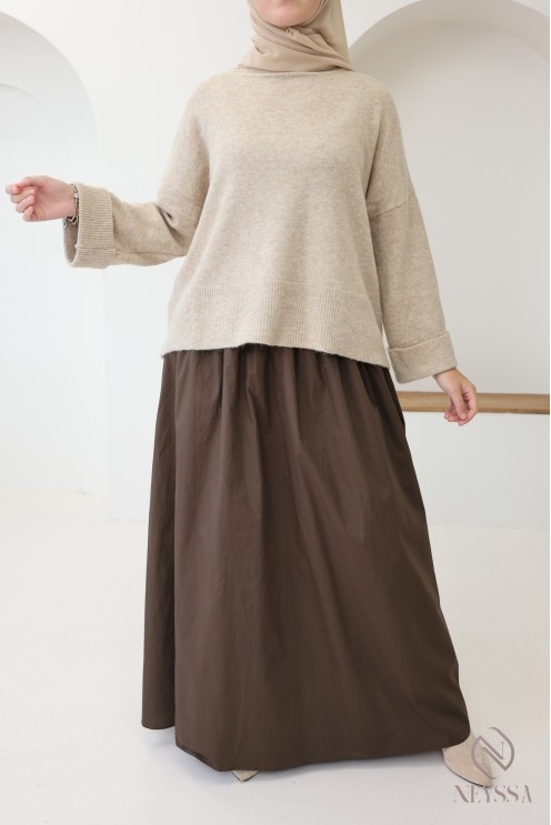 Pull en maille douce idéal pour l'hiver femme, manches revers